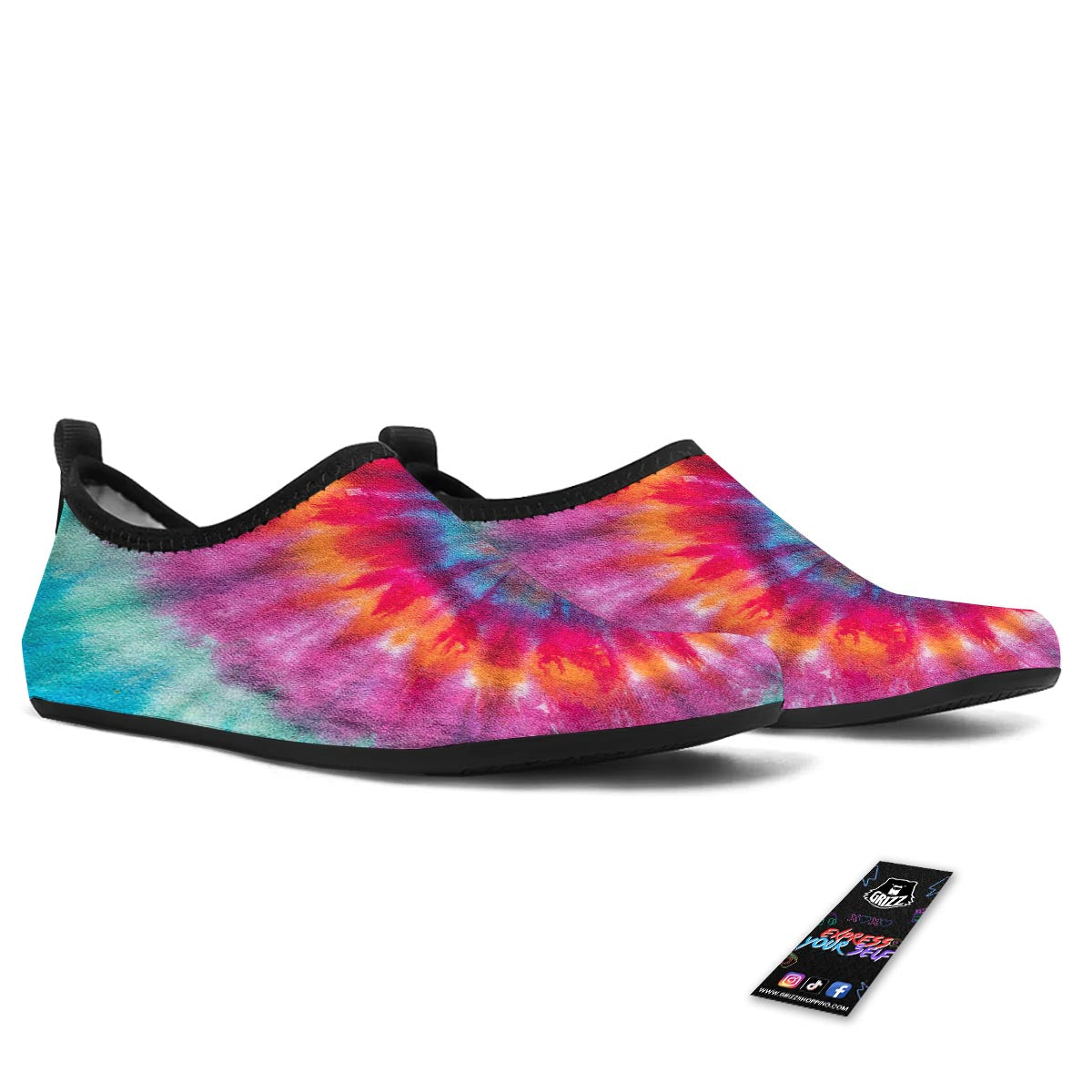Tie Dye Pattern Print Water Shoes-grizzshop