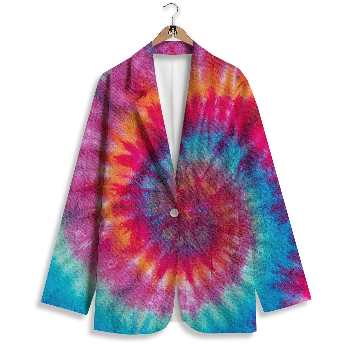 Tie Dye Pattern Print Women's Blazer-grizzshop
