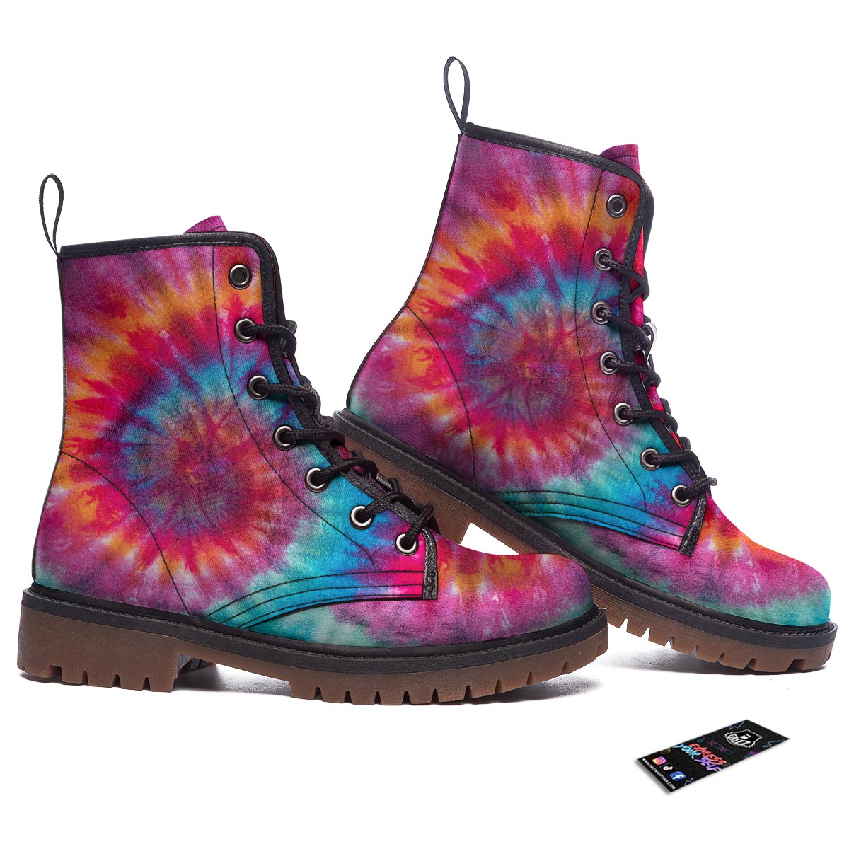 Tie Dye Pattern Print Work Boots-grizzshop