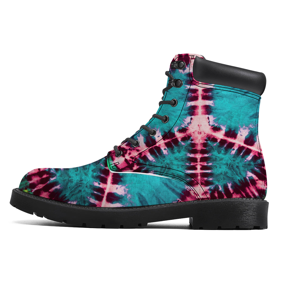 Tie Dye Peace Sign Print Boots-grizzshop