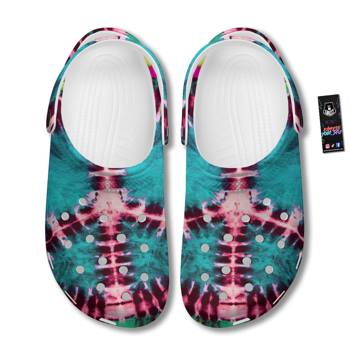 Tie Dye Peace Sign Print Clog-grizzshop