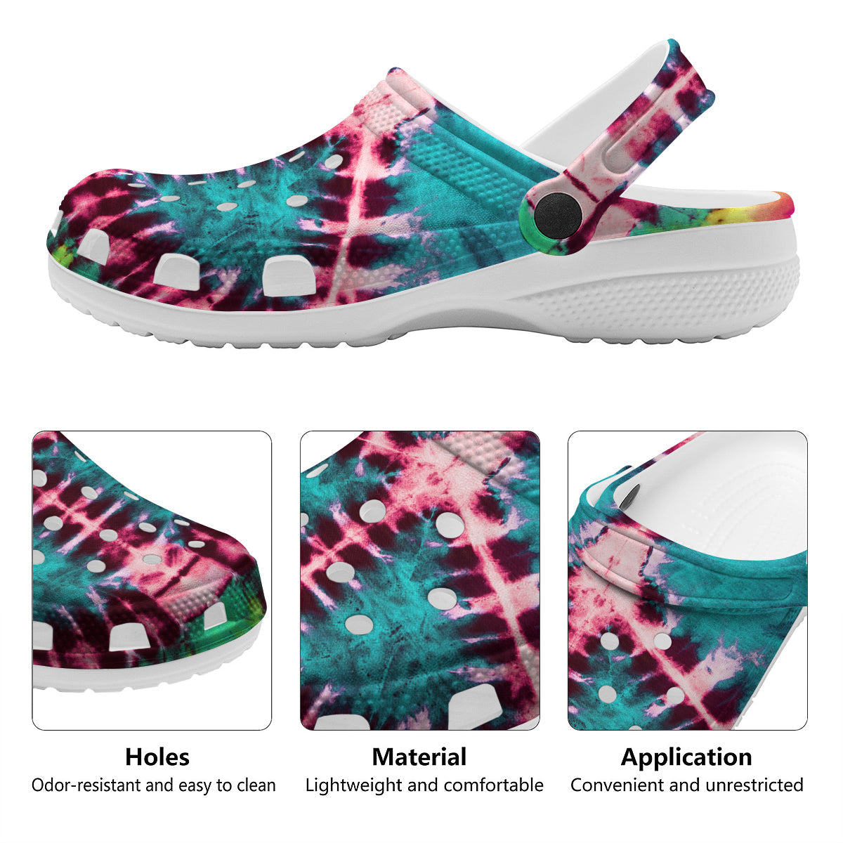 Tie Dye Peace Sign Print Clog-grizzshop