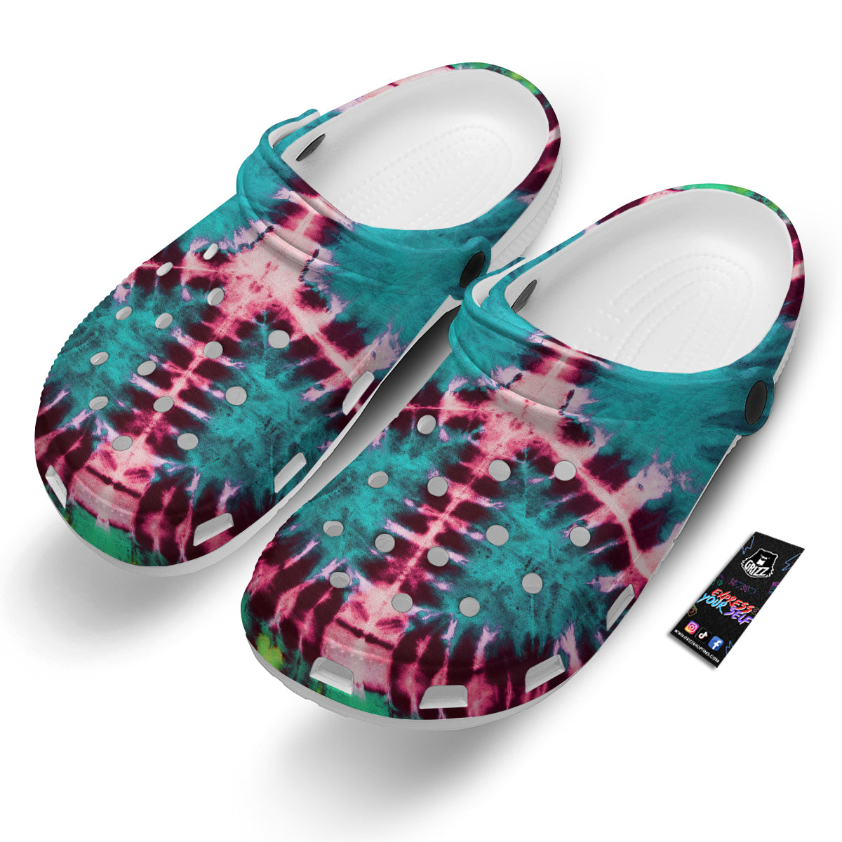 Tie Dye Peace Sign Print Clog-grizzshop