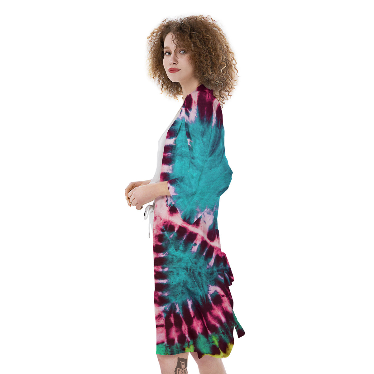 Tie Dye Peace Sign Print Kimono-grizzshop