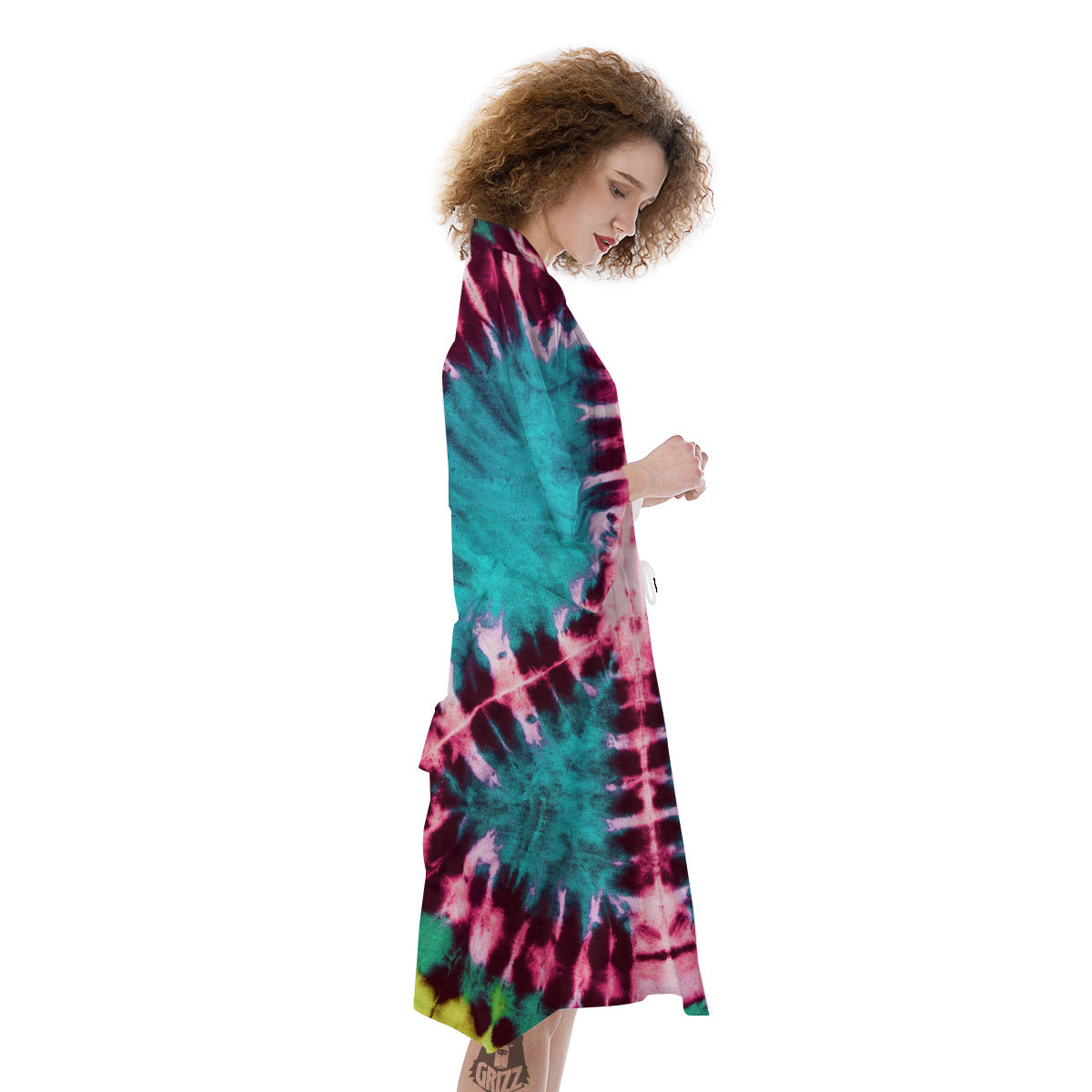 Tie Dye Peace Sign Print Kimono-grizzshop