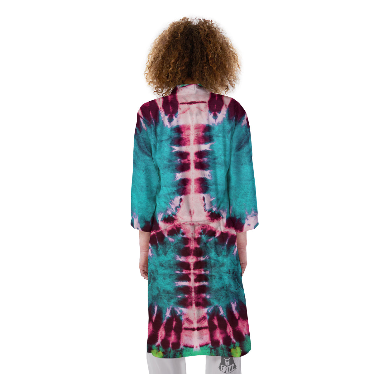 Tie Dye Peace Sign Print Kimono-grizzshop