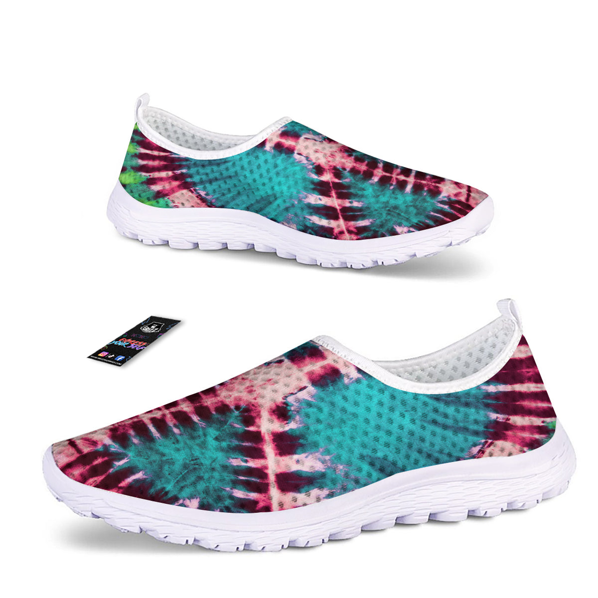 Tie Dye Peace Sign Print Nurse Shoes-grizzshop