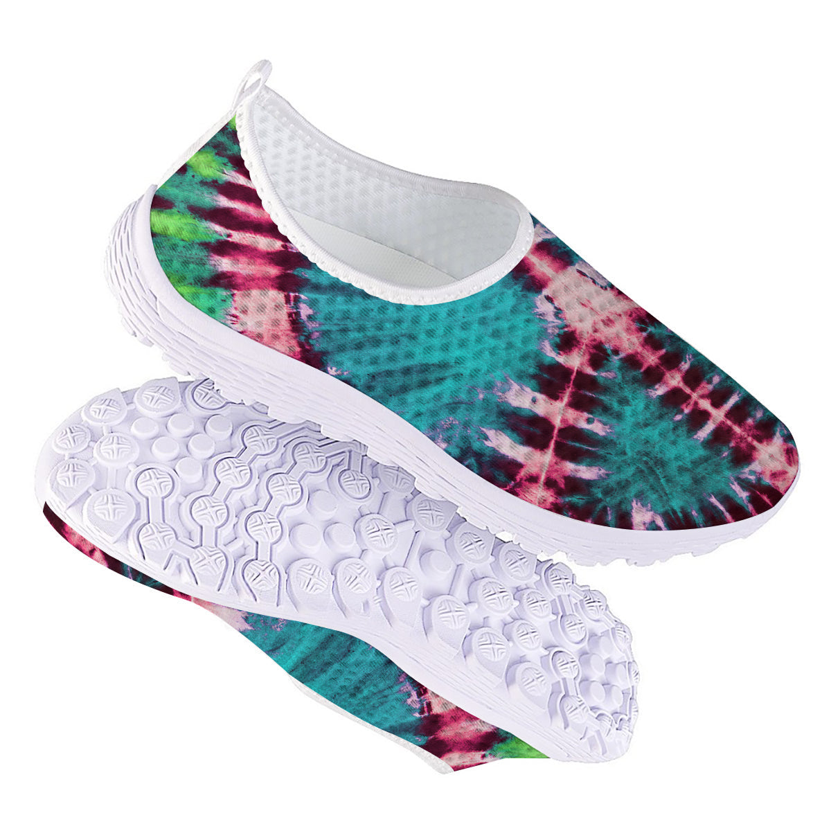 Tie Dye Peace Sign Print Nurse Shoes-grizzshop