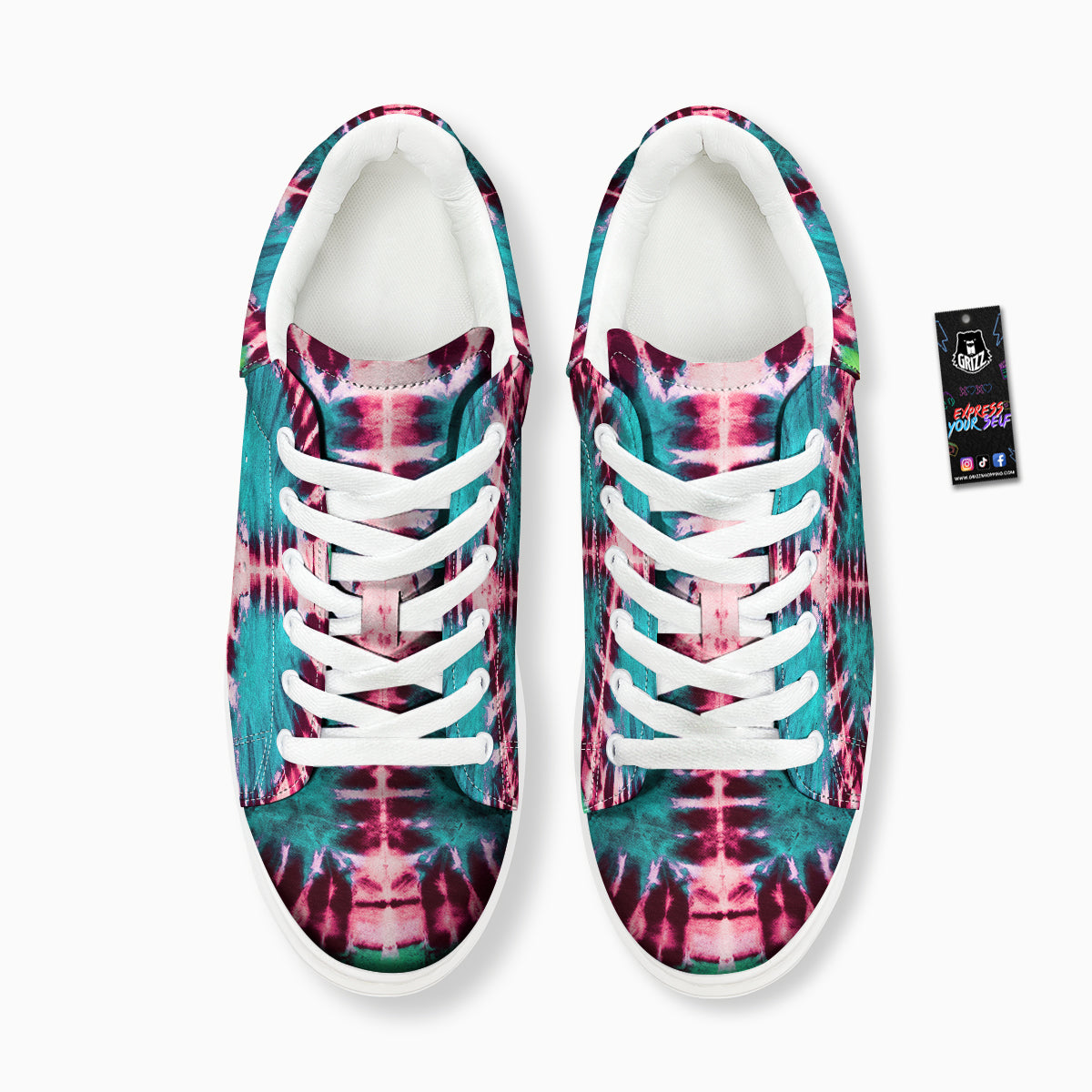 Tie Dye Peace Sign Print Platform Shoes-grizzshop