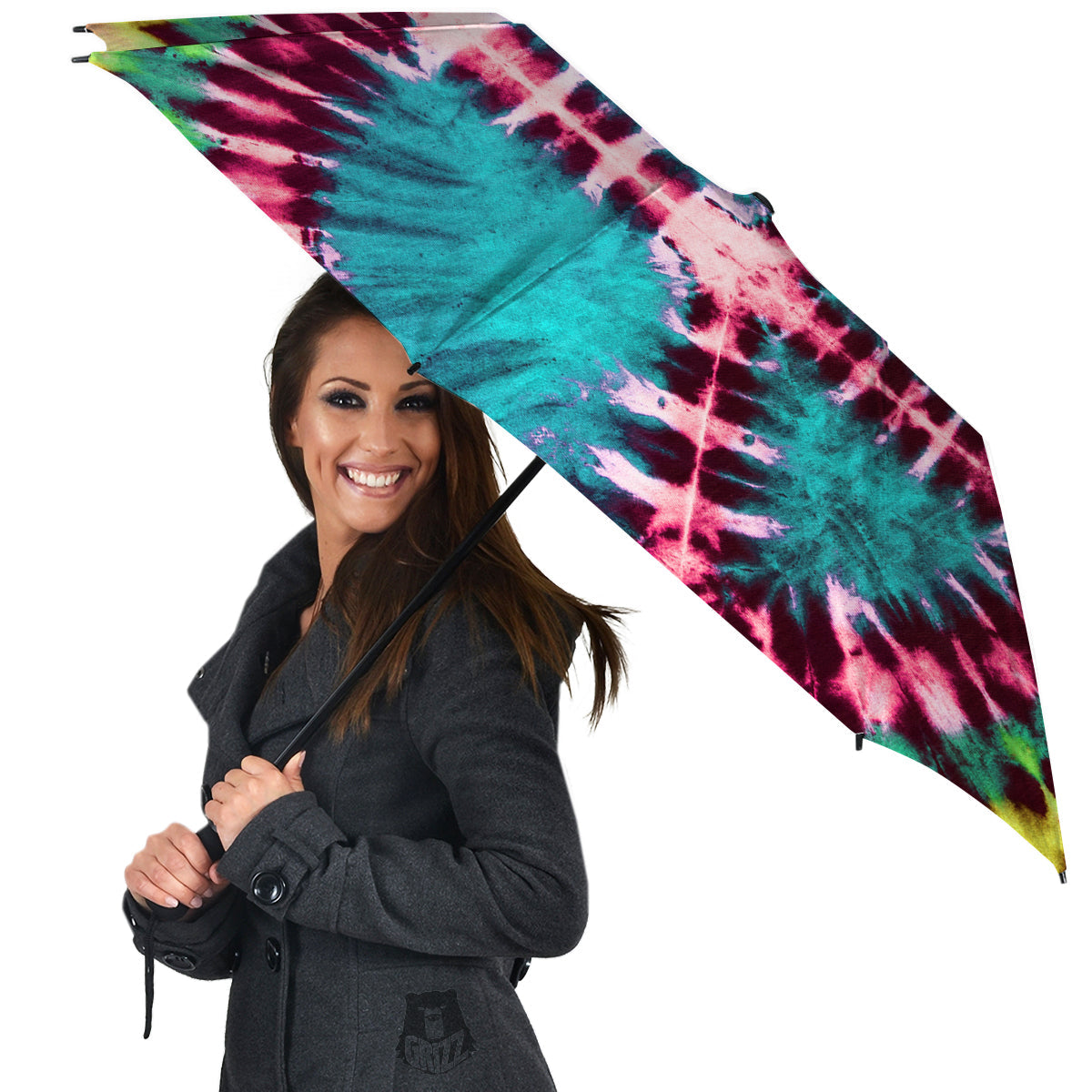 Tie Dye Peace Sign Print Umbrella-grizzshop