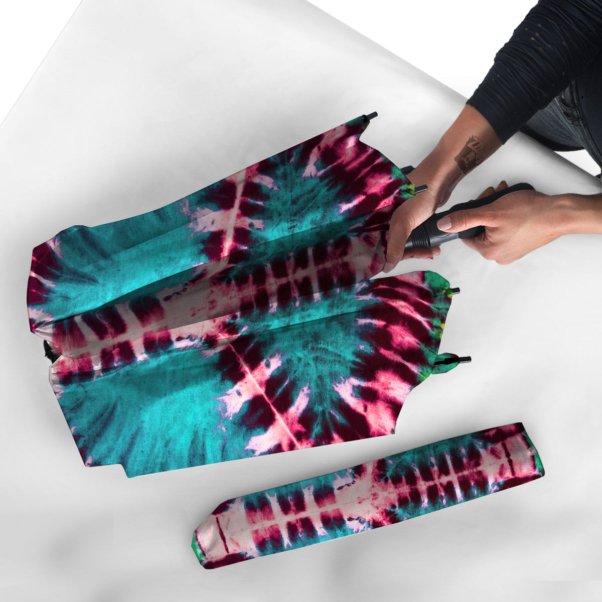 Tie Dye Peace Sign Print Umbrella-grizzshop