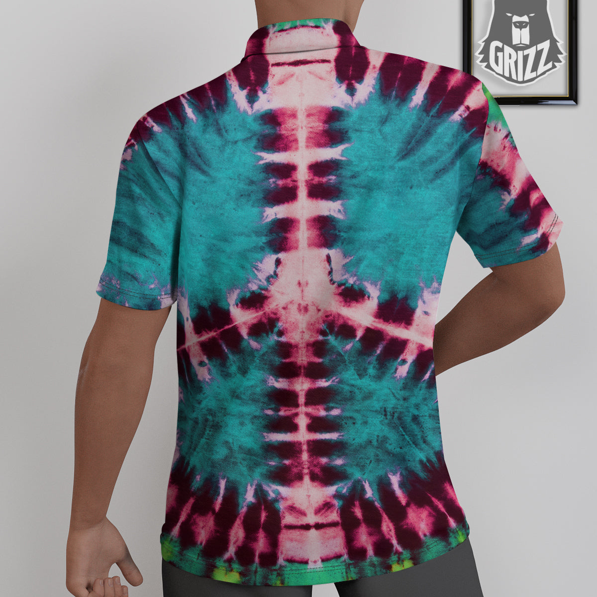 Tie Dye Peace Sign Print Untucked Shirts-grizzshop