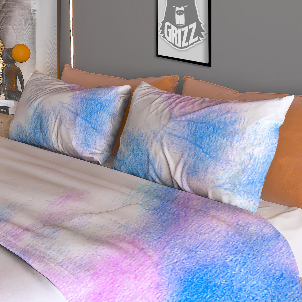 Tie Dye Pink And Teal Print Duvet Cover Bedding Set