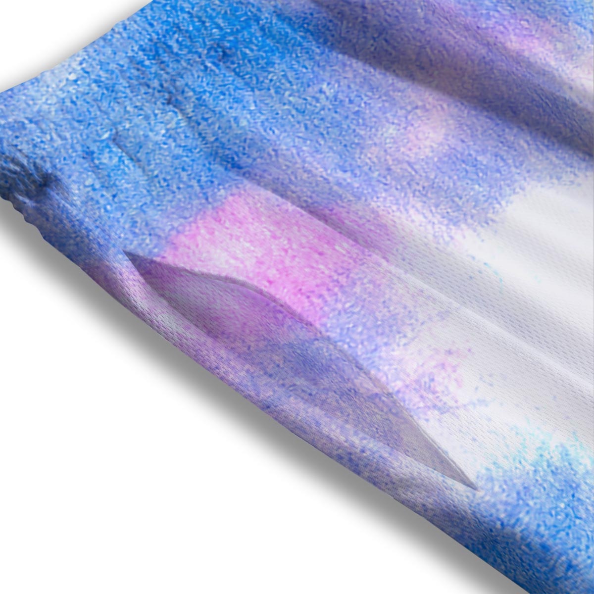 Tie Dye Pink And Teal Print Mesh Shorts