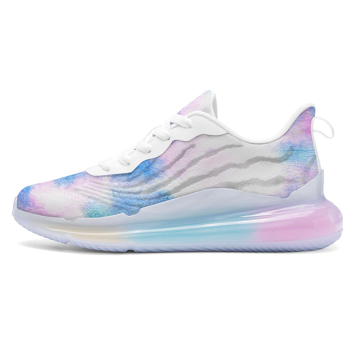 Tie Dye Pink And Teal Print Running Sneakers-grizzshop
