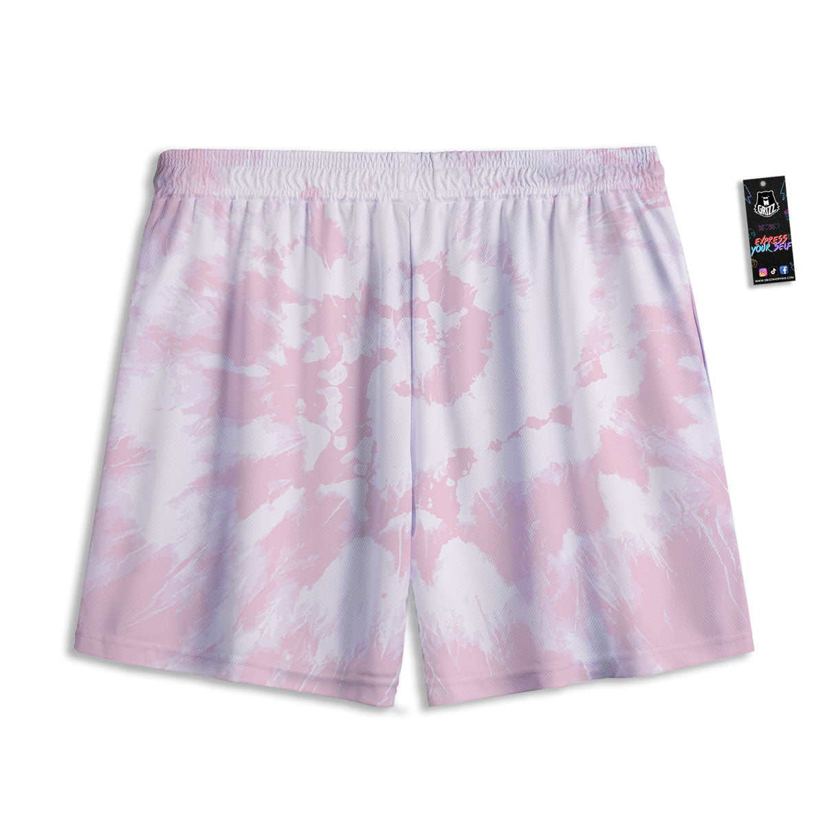 Tie Dye Pink Print Mesh Shorts