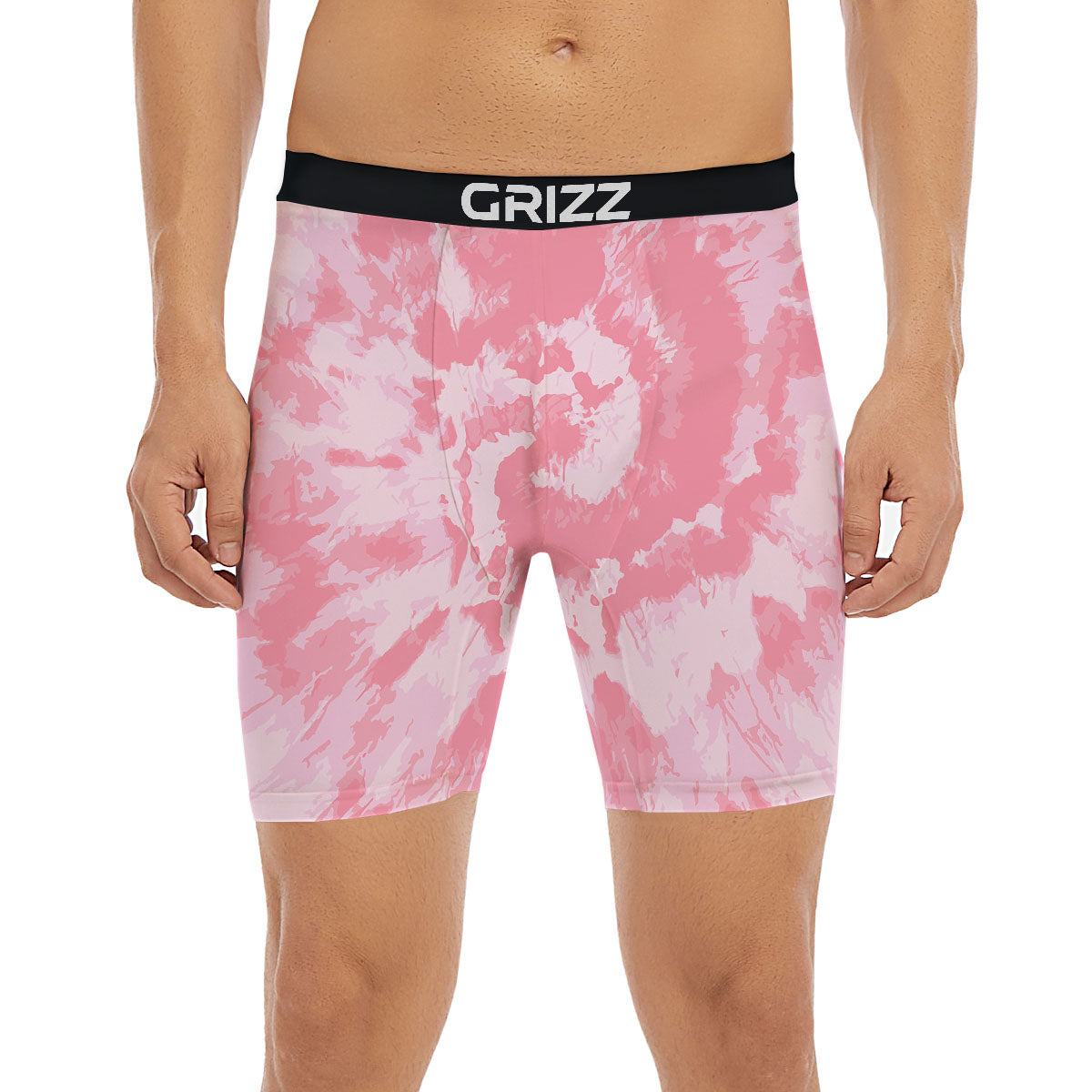 Tie Dye Pink Shibori Print Boxer Briefs-grizzshop