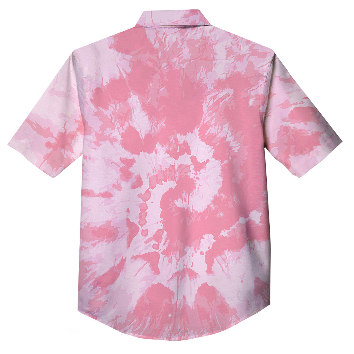 Tie Dye Pink Shibori Print Button Up Shirt-grizzshop