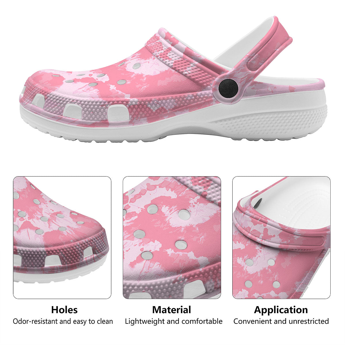 Tie Dye Pink Shibori Print Clog-grizzshop