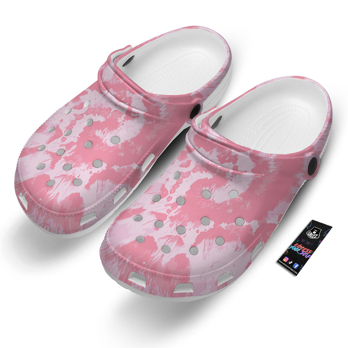 Tie Dye Pink Shibori Print Clog-grizzshop