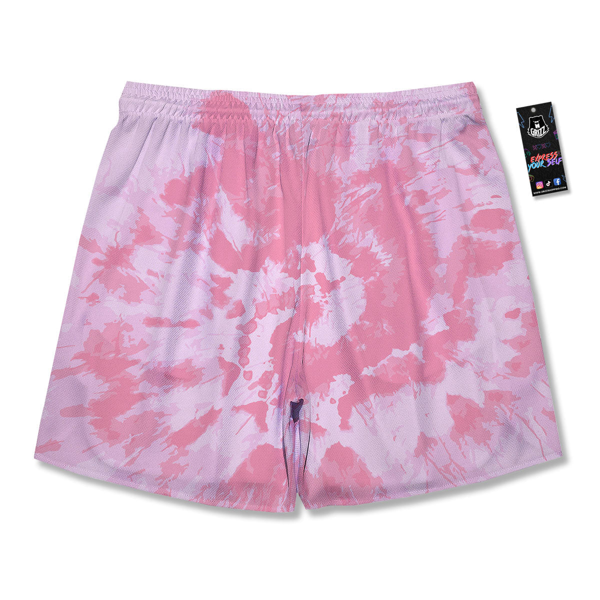 Tie Dye Pink Shibori Print Men's Running Shorts-grizzshop