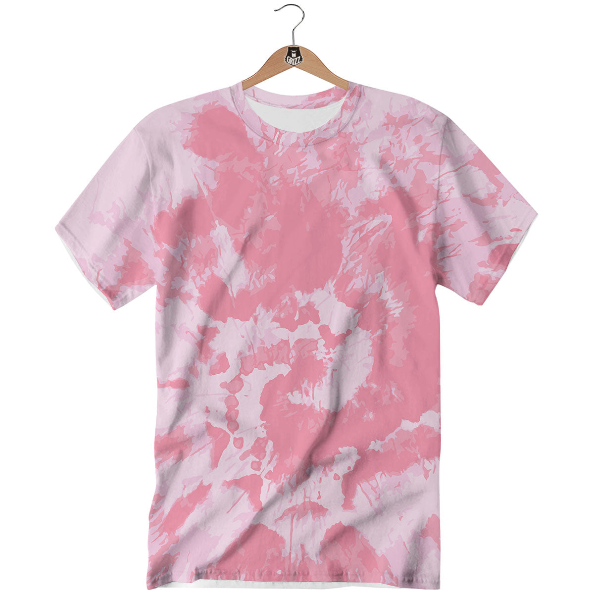 Tie Dye Pink Shibori Print T-Shirt-grizzshop