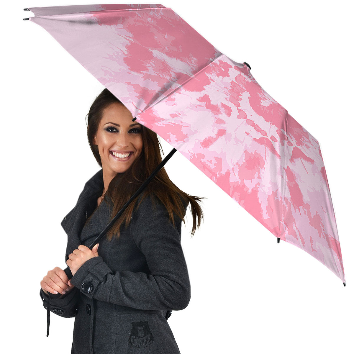 Tie Dye Pink Shibori Print Umbrella-grizzshop