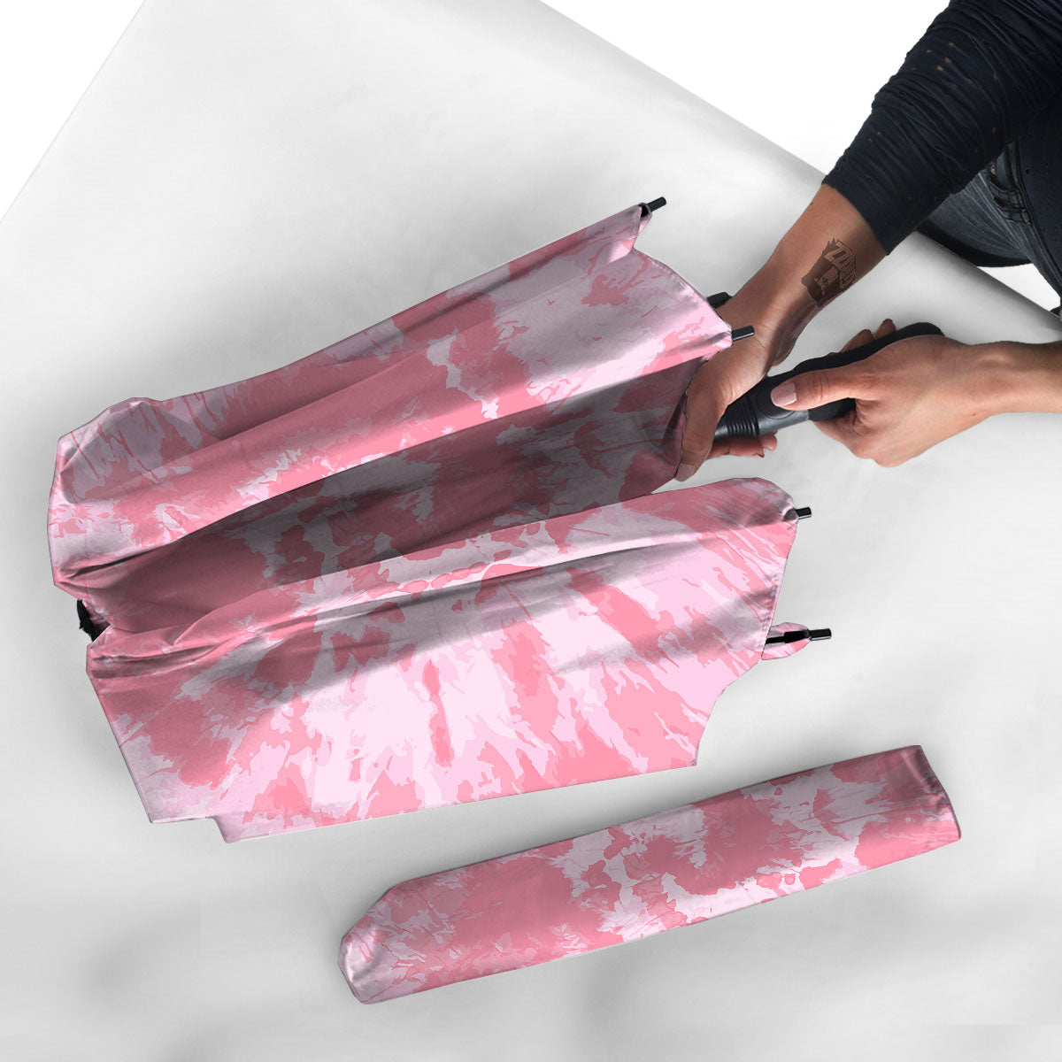 Tie Dye Pink Shibori Print Umbrella-grizzshop