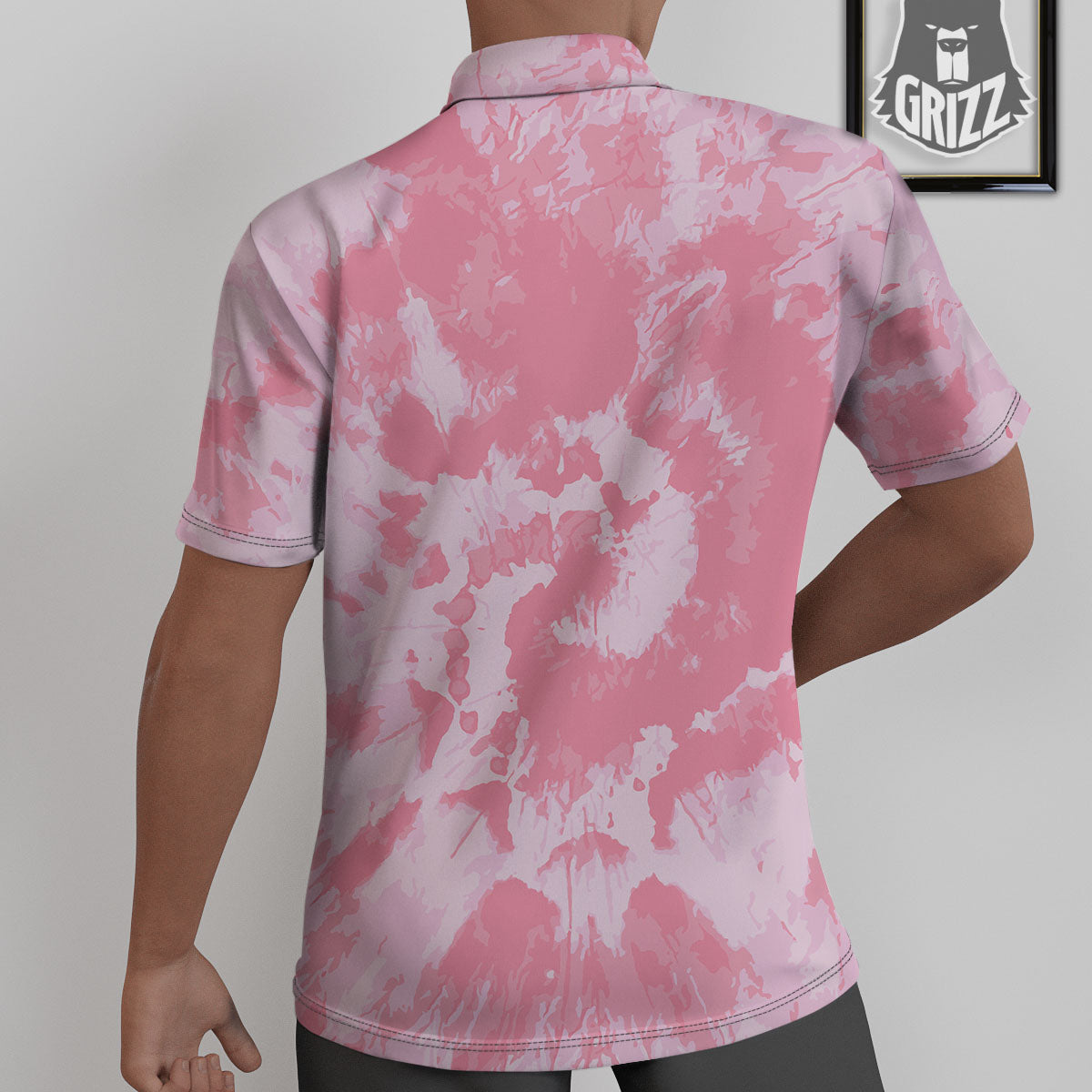 Tie Dye Pink Shibori Print Untucked Shirts-grizzshop