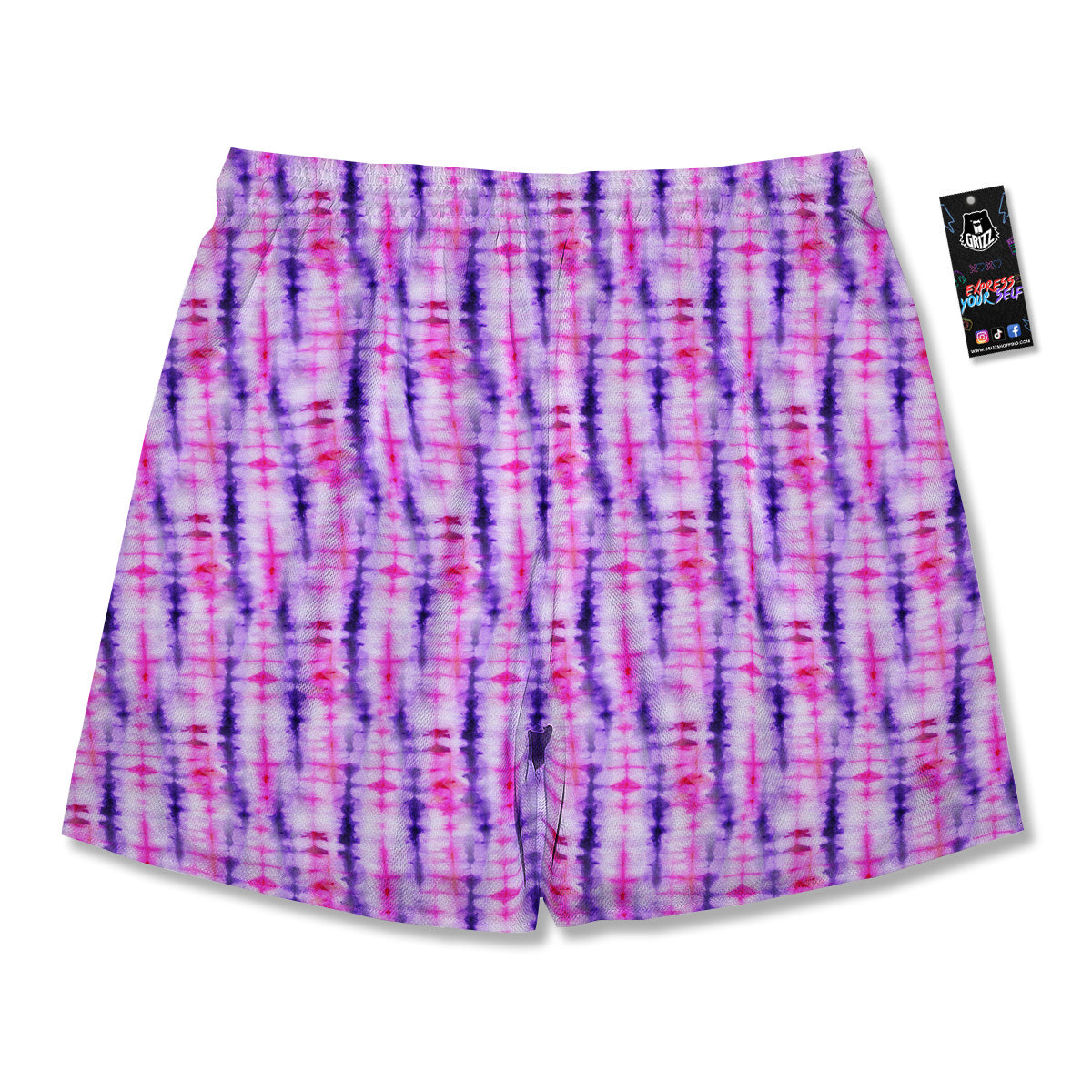 Tie Dye Purple Pink Print Pattern Men's Running Shorts-grizzshop