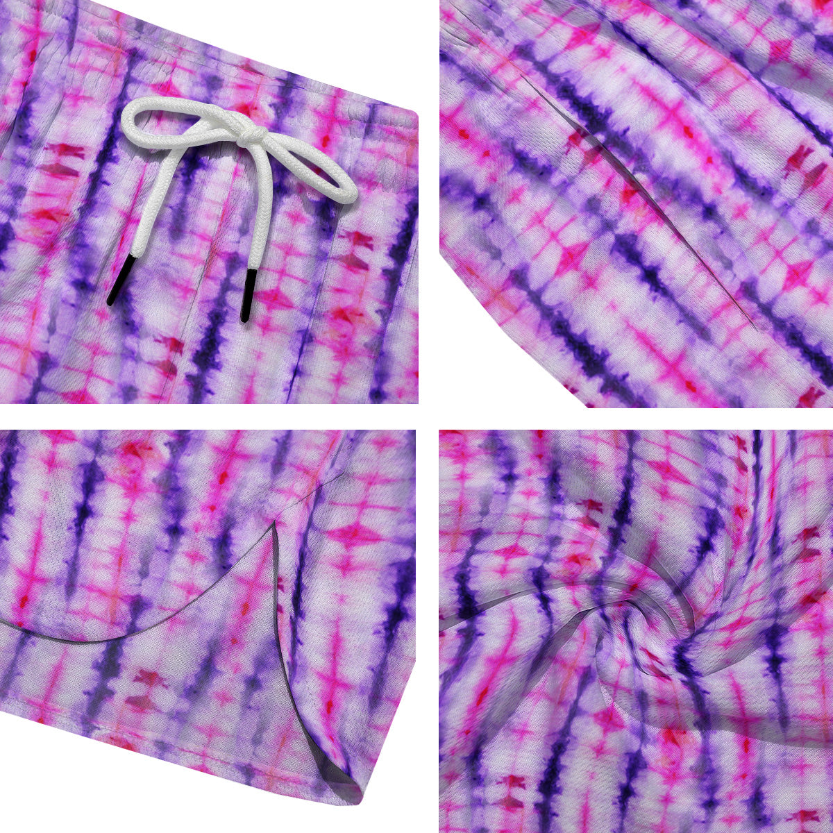Tie Dye Purple Pink Print Pattern Men's Running Shorts-grizzshop