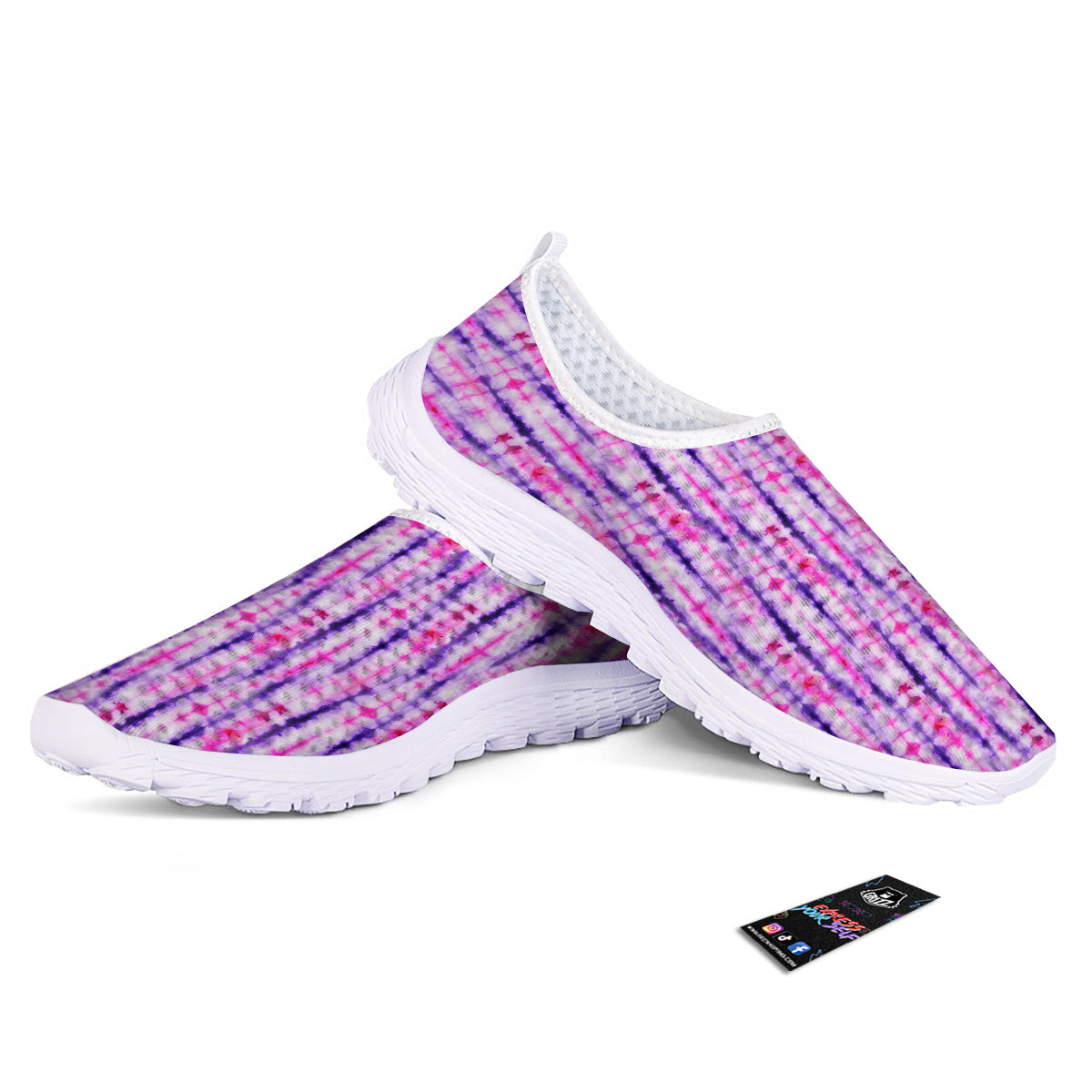 Tie Dye Purple Pink Print Pattern Nurse Shoes-grizzshop