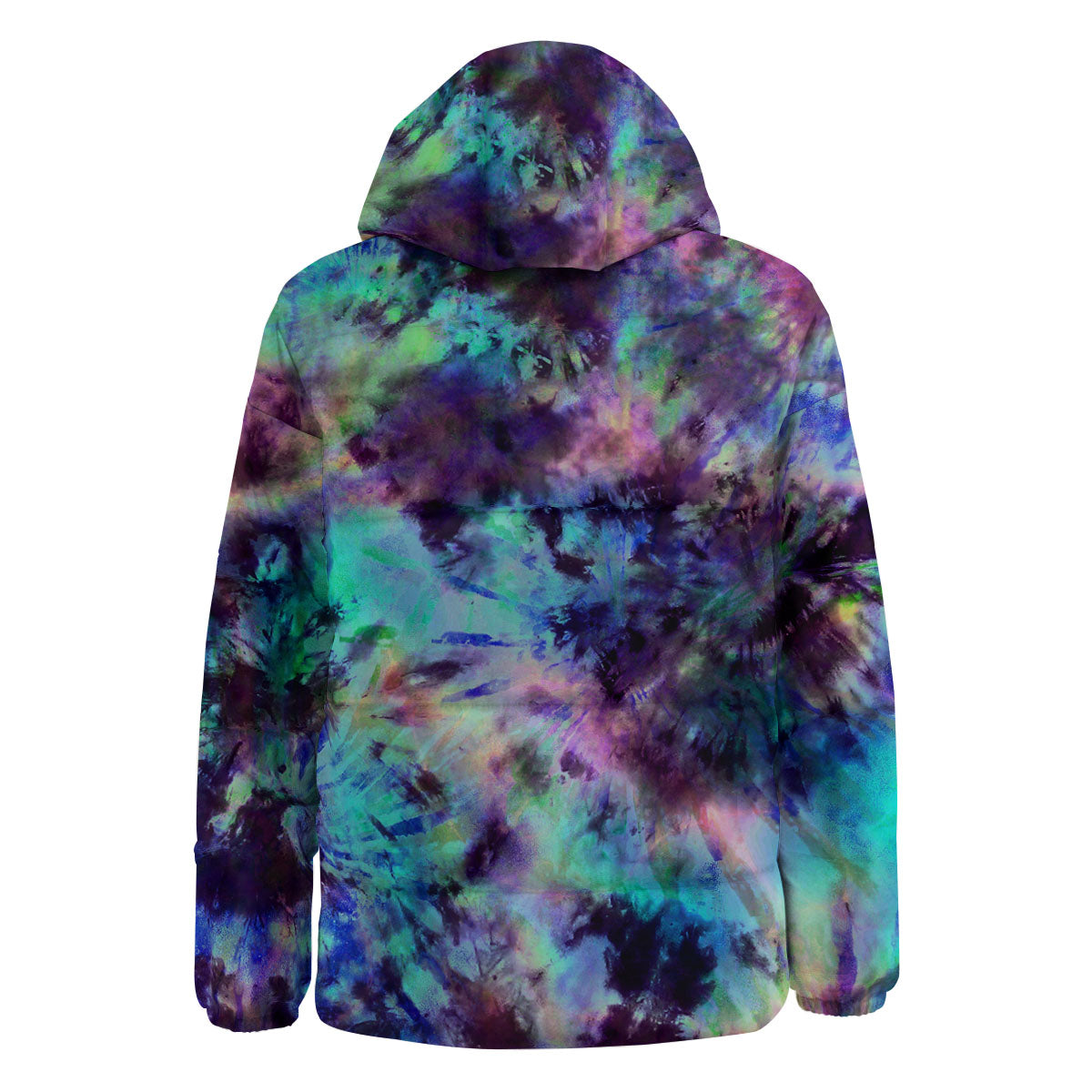 Tie Dye Rainbow And Black Print Down Jacket-grizzshop