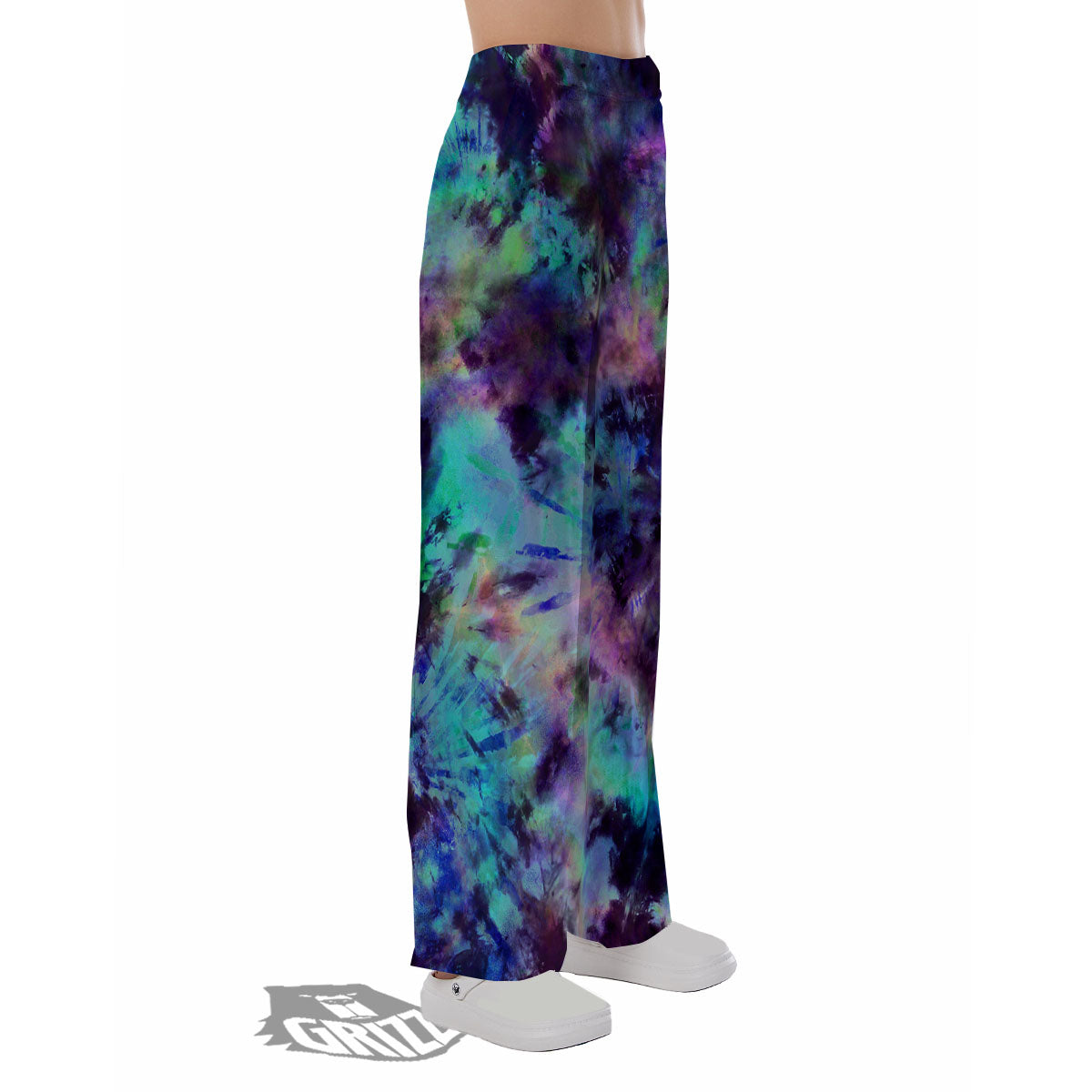 Tie Dye Rainbow And Black Print Pajama Pants-grizzshop