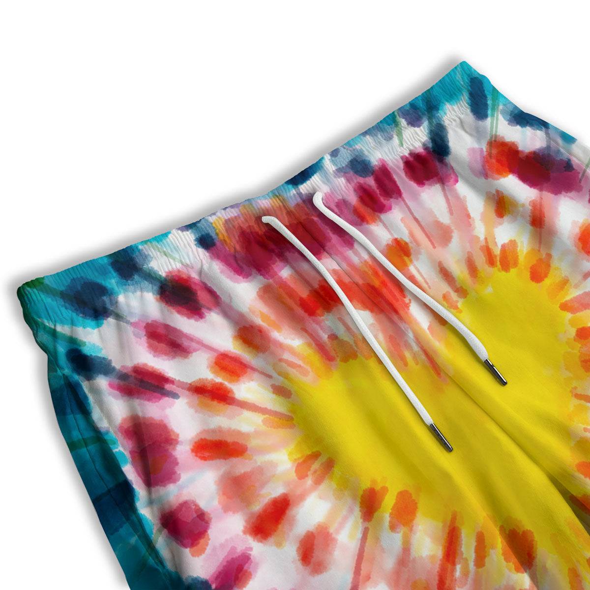Tie Dye Rainbow Heart Print Men's Athletic Shorts