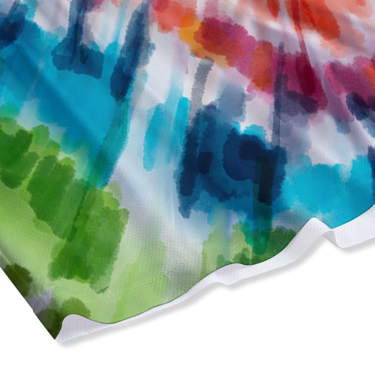 Tie Dye Rainbow Heart Print Mesh Shorts