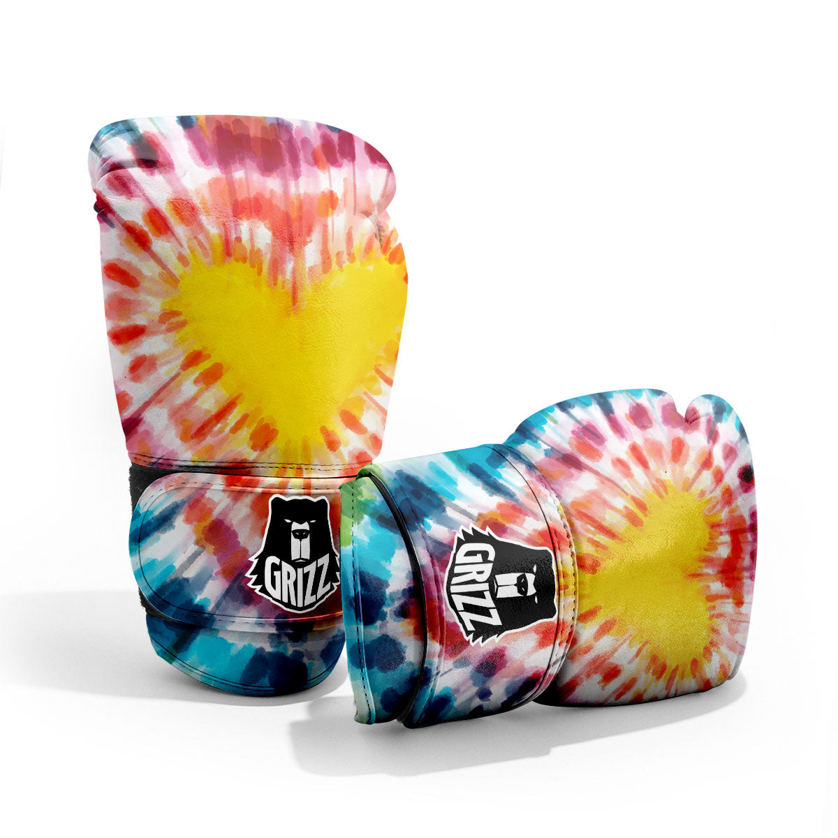 Tie Dye Rainbow Heart Print Pro Boxing Glove