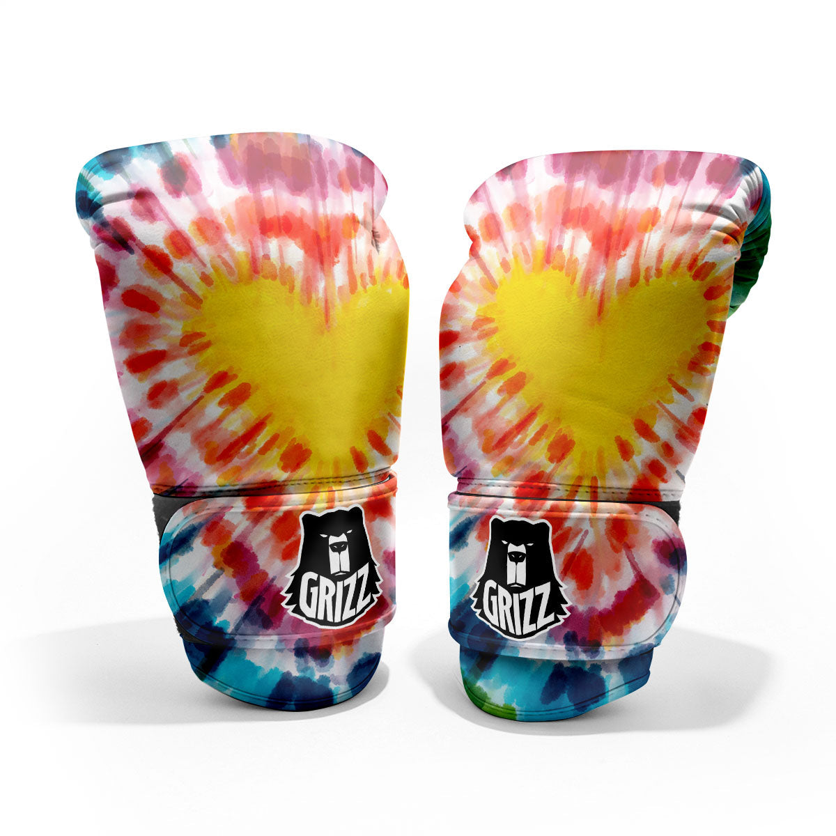 Tie Dye Rainbow Heart Print Pro Boxing Glove