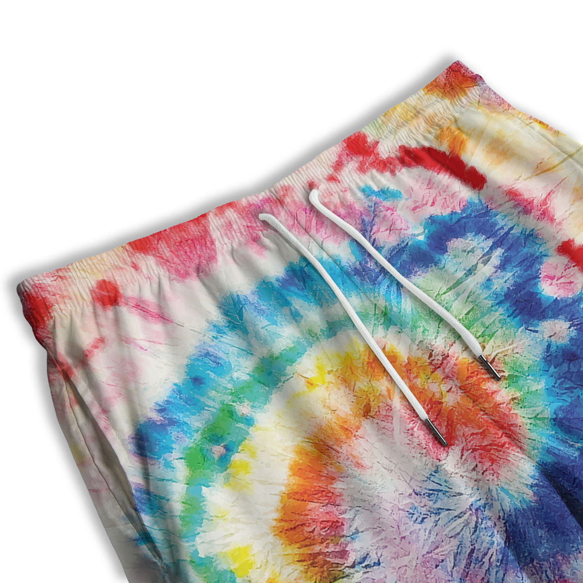 Tie Dye Rainbow Spiral Print Men's Athletic Shorts