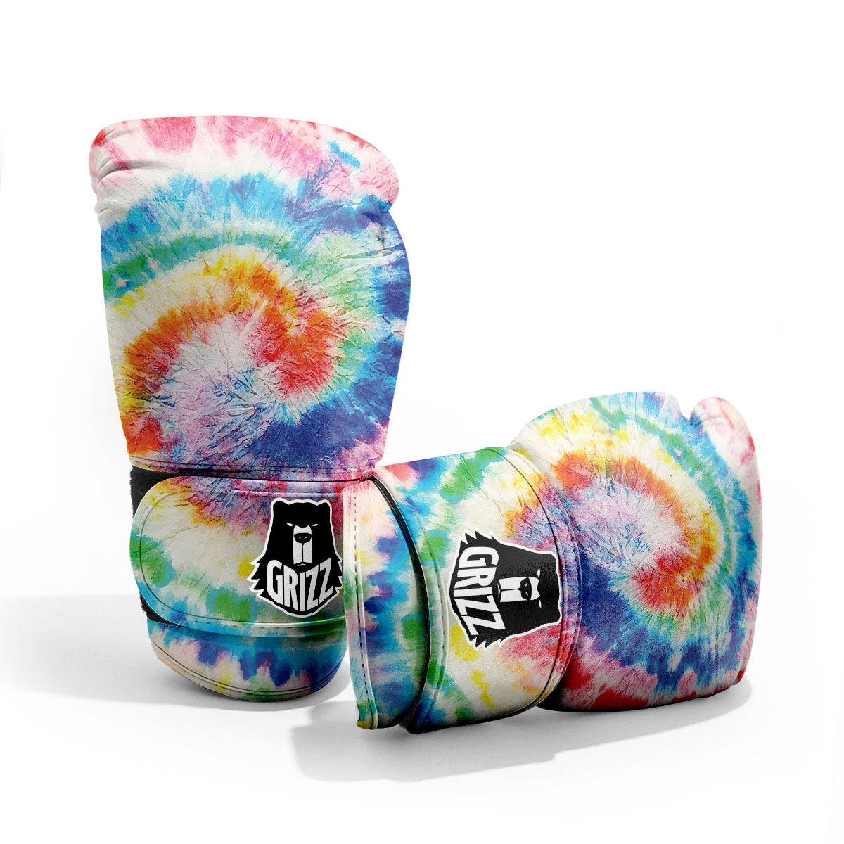Tie Dye Rainbow Spiral Print Pro Boxing Glove