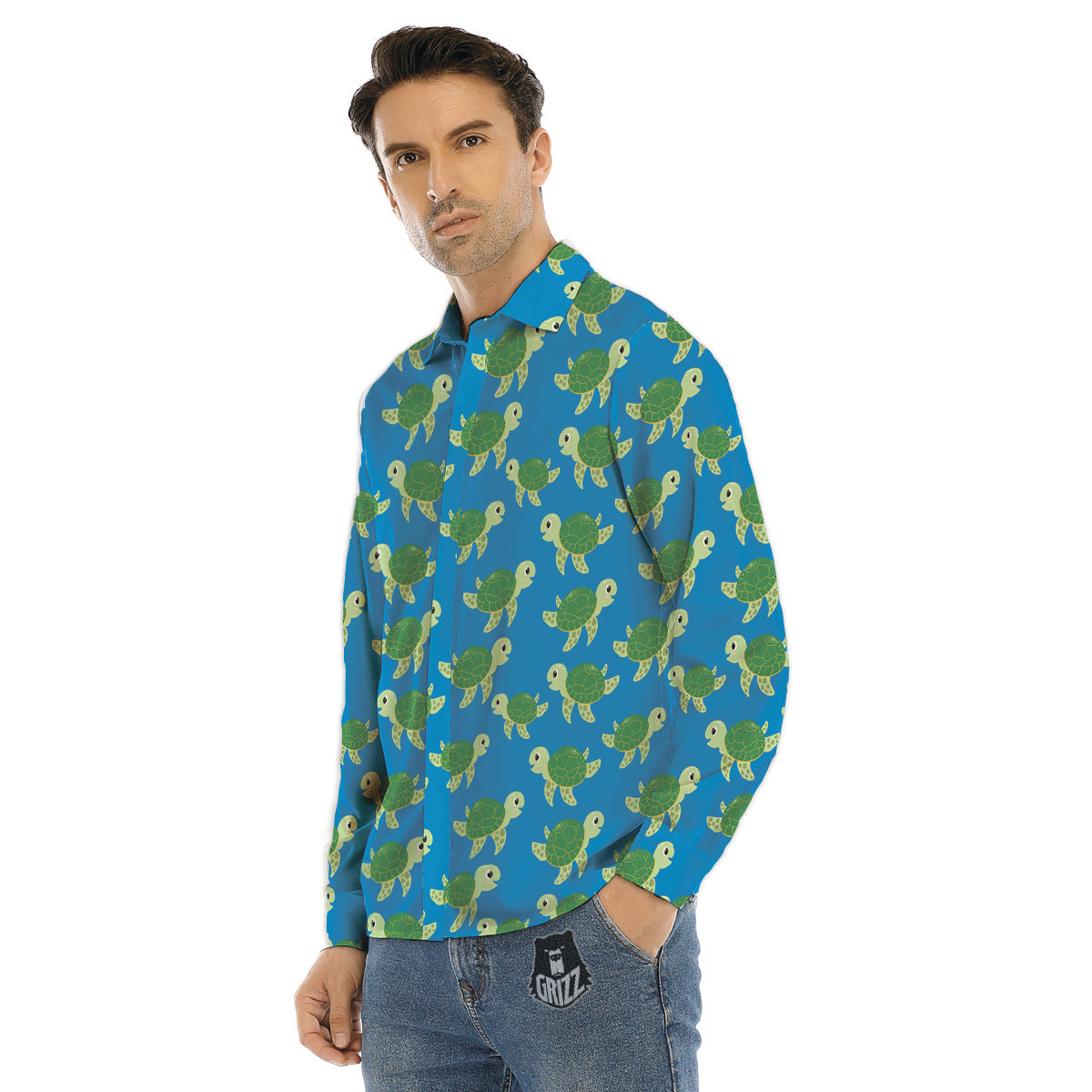 Tie Dye Red Stripe Print Pattern Men's Dress Shirts-grizzshop