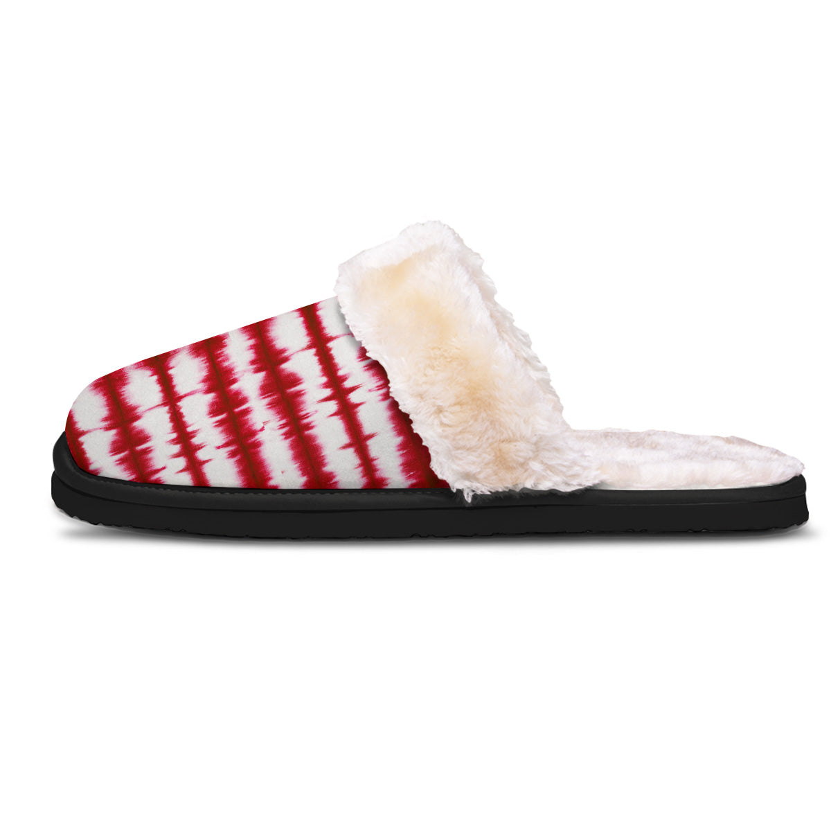 Tie Dye Red Stripe Print Pattern Slippers-grizzshop