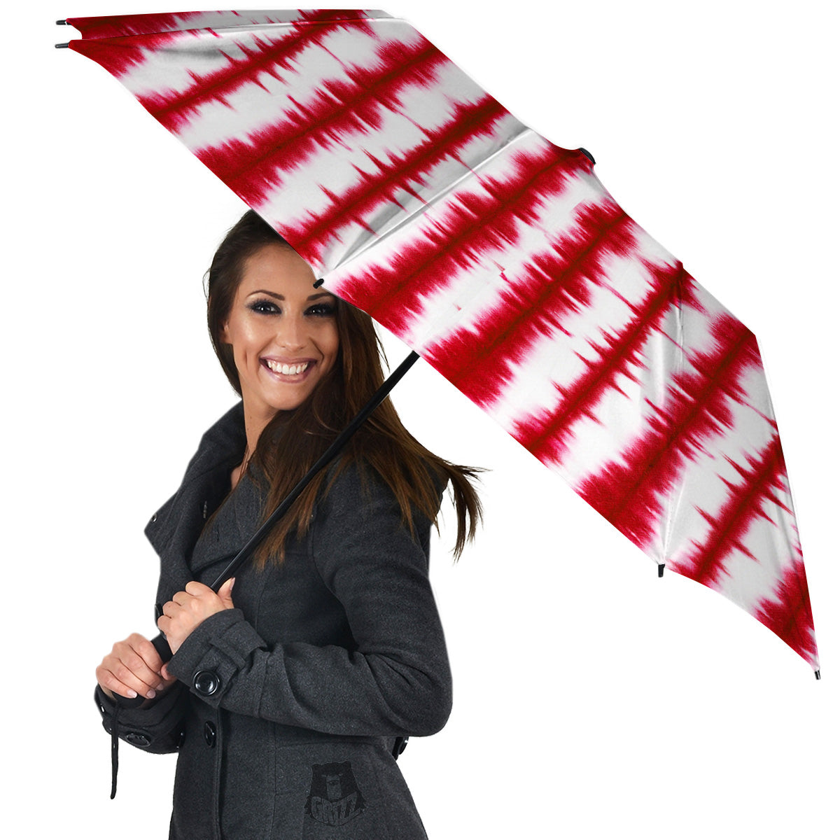 Tie Dye Red Stripe Print Pattern Umbrella-grizzshop