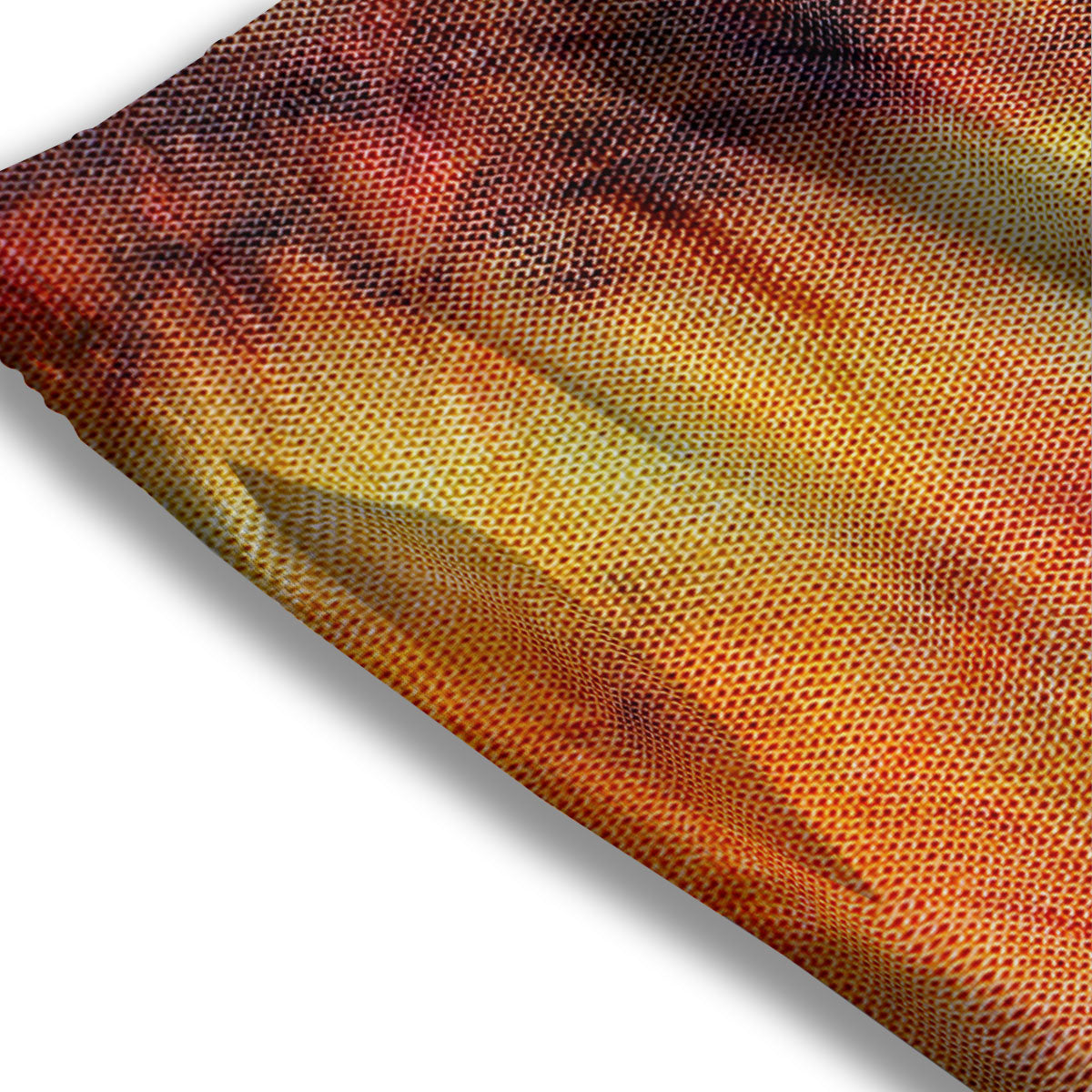 Tie Dye Red Yellow And Orange Print Mesh Shorts