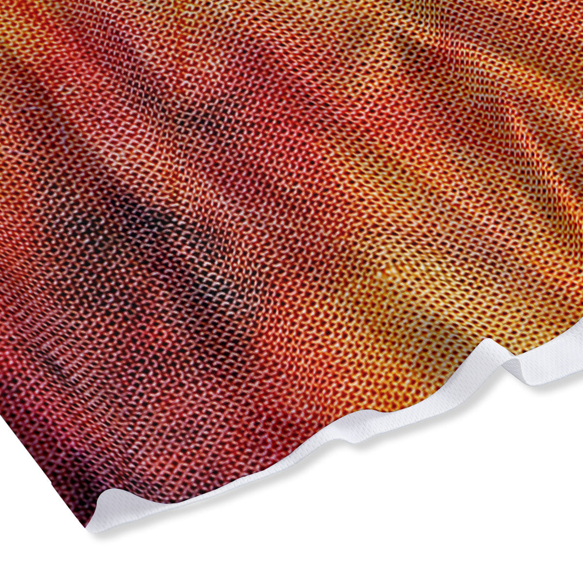 Tie Dye Red Yellow And Orange Print Mesh Shorts