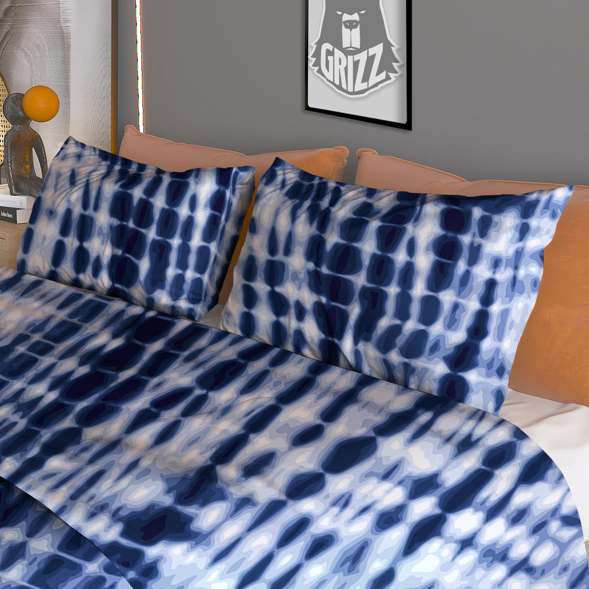 Texture Bamboo Green Print Duvet Cover Bedding Set