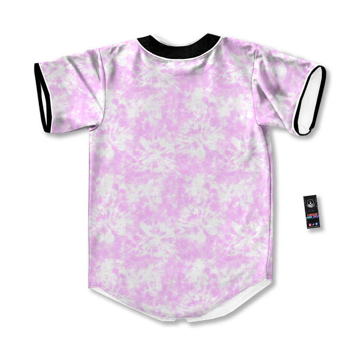 Tie Dye Shibori Pink Print Pattern Baseball Jersey-grizzshop