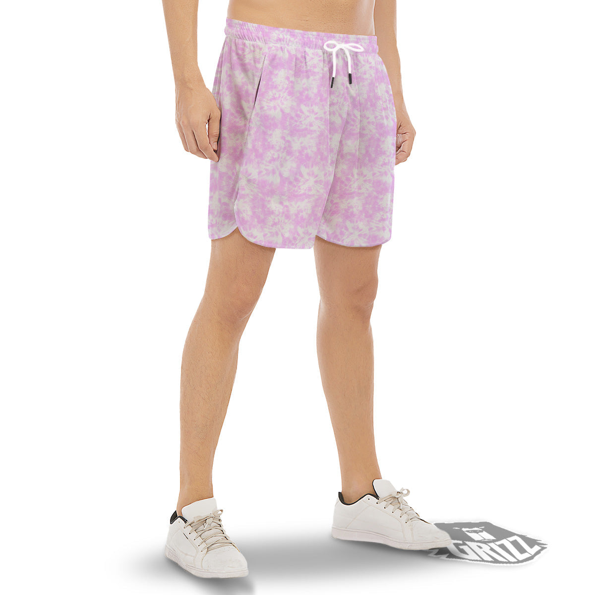 Tie Dye Shibori Pink Print Pattern Men's Gym Shorts-grizzshop
