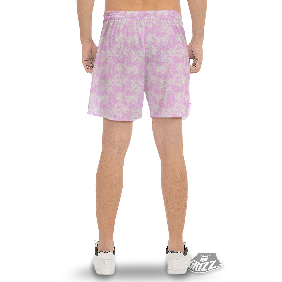 Tie Dye Shibori Pink Print Pattern Men's Gym Shorts-grizzshop