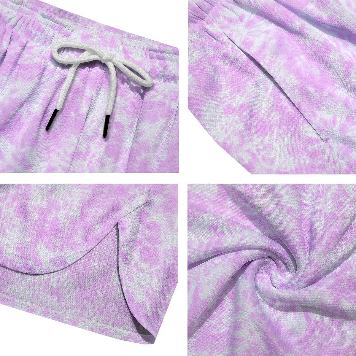 Tie Dye Shibori Pink Print Pattern Men's Running Shorts-grizzshop